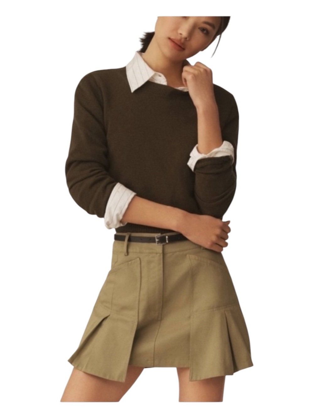 ANTHROPOLOGIE Pleated
Utility Mini
Skirt size Small